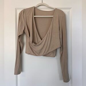Lululemon Wrap-Style Long Sleeve Top - Beige